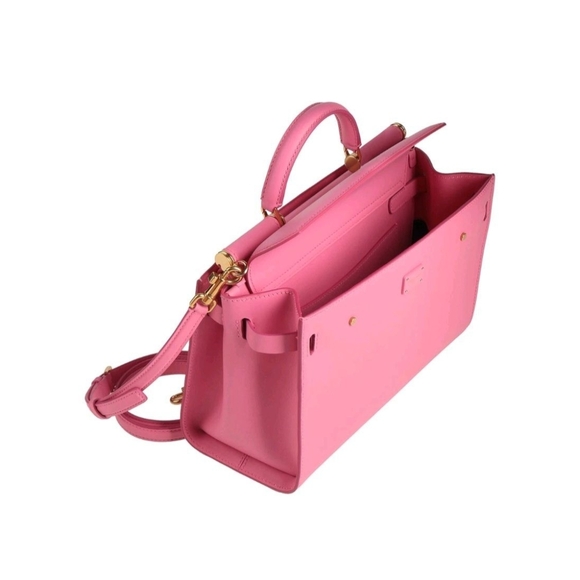 Dolce & Gabbana Sicily 62 Italian Leather Pink Satchel And Crossbody - Picture 2 of 12